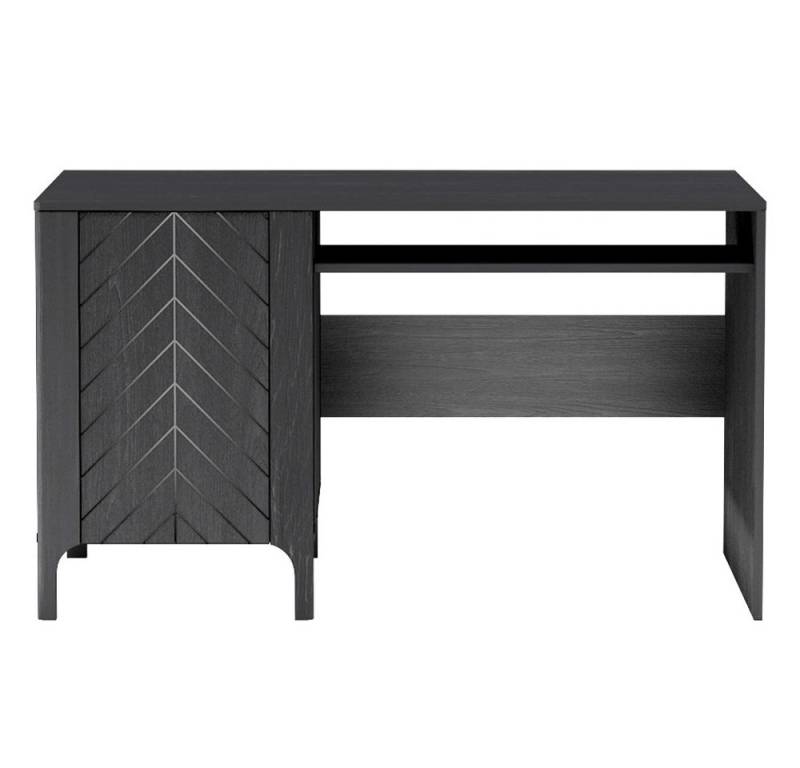 Lomadox Schreibtisch MAZARA-161, Computertisch 135 cm breit in schwarz mit Tastaturauszug von Lomadox