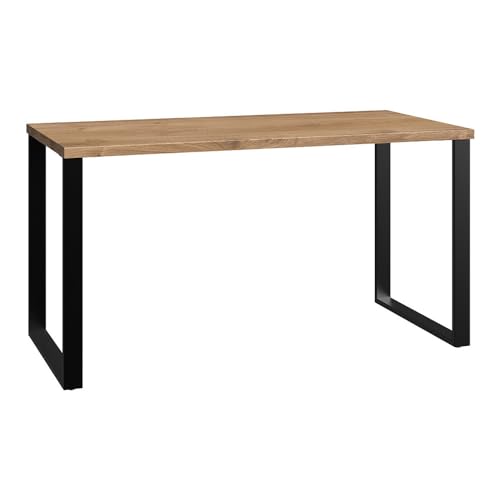 Lomadox Schreibtisch Plankeneiche mit Absetzungen in Graphit, B x H x T ca. 140 x 74 x 70cm von Lomadox