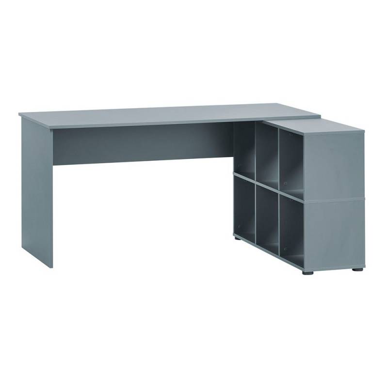 Lomadox Schreibtisch SISAK-80, Schreibtisch Arbeitsplatz Eckschreibtisch Home Office Regal blau von Lomadox