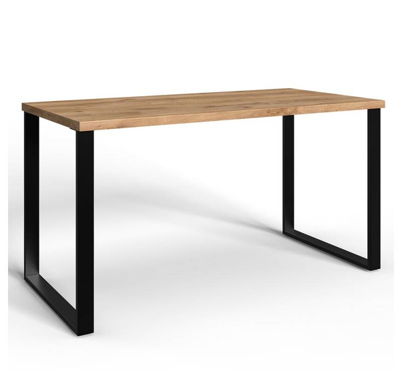 Lomadox Schreibtisch TULUM-43, Eiche Nb., Metallgüße in schwarz, 140 cm breit Lomadox Schreibtisch TULUM-43, Eiche Nb., Metallgüße in schwarz, 140 cm breit von Lomadox