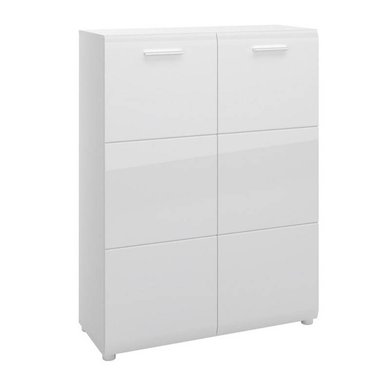 Lomadox Schuhschrank MALABO-129 Kommode 90 cm breit in weiß Hochglanz von Lomadox
