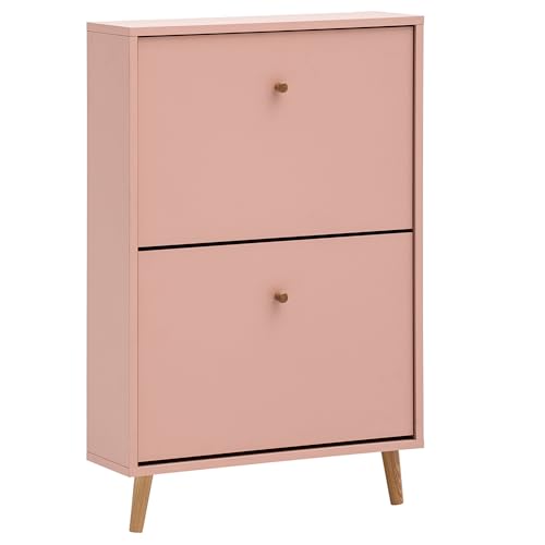 Lomadox Schuhschrank mit 2 Klappen in apricot 6 Paar Schuhe 60cm breit schmaler Flur Diele modern von Lomadox
