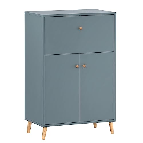 Lomadox Sekretär Schreibtisch in blau, B/H/T: ca. 65,2/101,7/39 cm von Lomadox