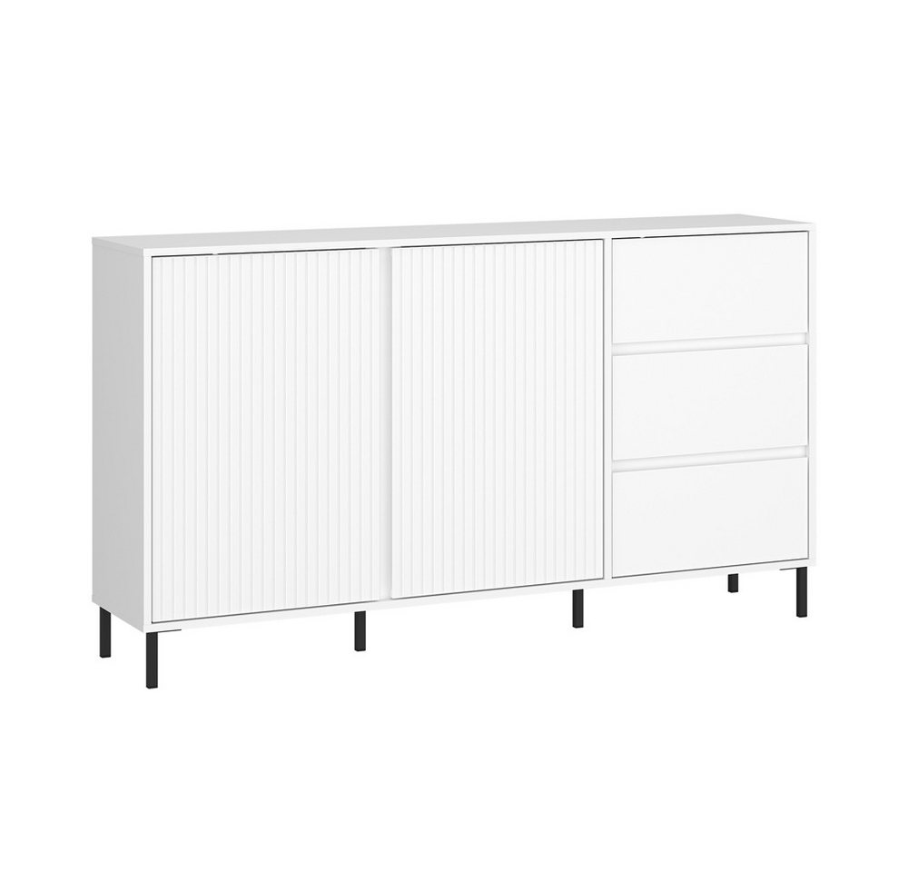 Lomadox Sideboard AMELIA-129, Kommode 157,8 cm weiß mit Rillen 2 Türen 3 Schubladen Lomadox Sideboard AMELIA-129, Kommode 157,8 cm weiß mit Rillen 2 Türen 3 Schubladen von Lomadox
