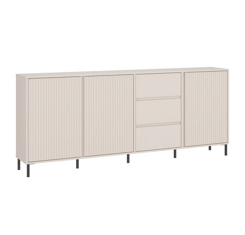 Lomadox Sideboard AMELIA-129, Kommode 212 cm Kaschmir mit Rillen 3 Türen 3 Schubladen Lomadox Sideboard AMELIA-129, Kommode 212 cm Kaschmir mit Rillen 3 Türen 3 Schubladen von Lomadox