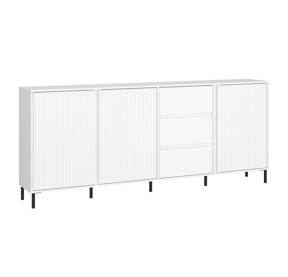 Lomadox Sideboard AMELIA-129, Kommode 212 cm weiß mit Rillen 3 Türen 3 Schubladen Lomadox Sideboard AMELIA-129, Kommode 212 cm weiß mit Rillen 3 Türen 3 Schubladen von Lomadox