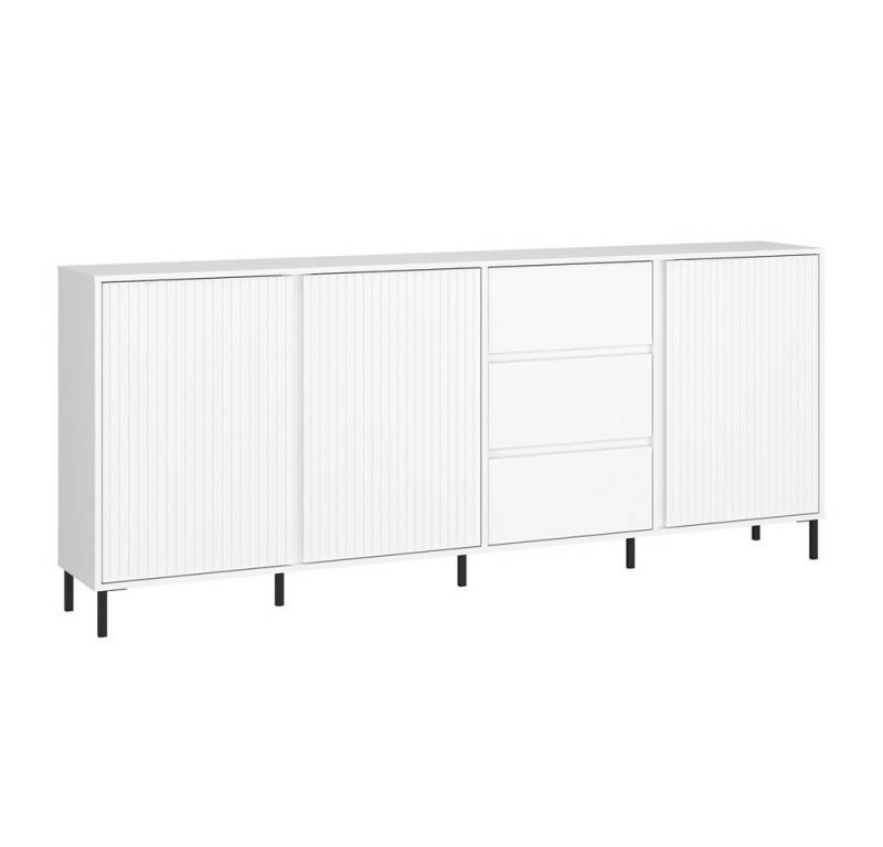 Lomadox Sideboard AMELIA-129, Kommode 212 cm weiß mit Rillen 3 Türen 3 Schubladen Lomadox Sideboard AMELIA-129, Kommode 212 cm weiß mit Rillen 3 Türen 3 Schubladen von Lomadox