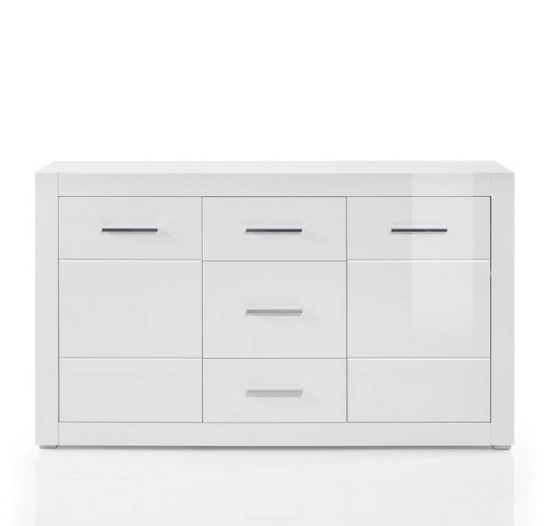 Lomadox Sideboard BALVE-61, Anrichte Wohnzimmerkommode Kommode 164cm breit weiß hochglanz von Lomadox