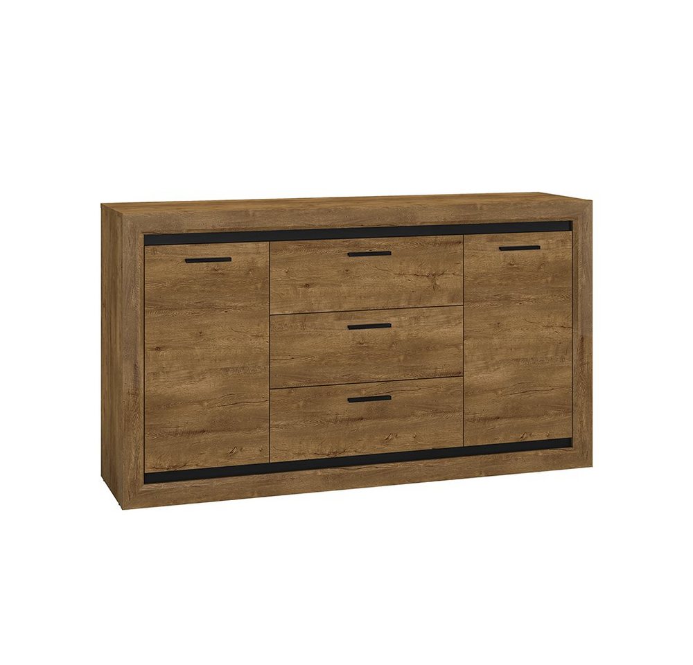 Lomadox Sideboard BAUSKA-131, Kommode, 165cm breit, in Lefkas Eiche von Lomadox