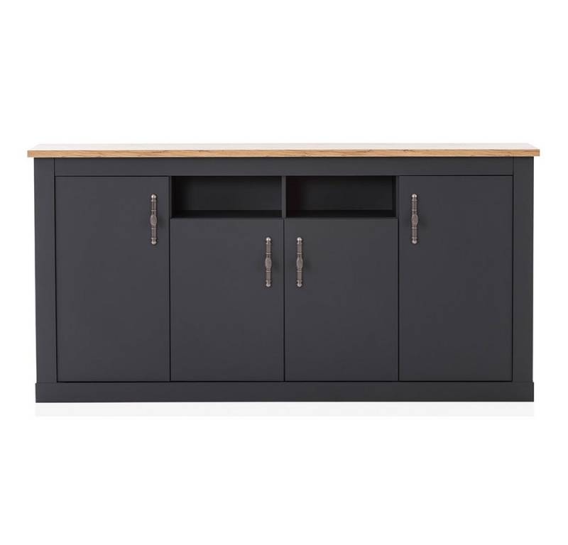 Lomadox Sideboard CESENA-61, Anrichte mit 4 Türen in anthrazit mit Wotan Eiche Nb., 200/104/45 cm von Lomadox
