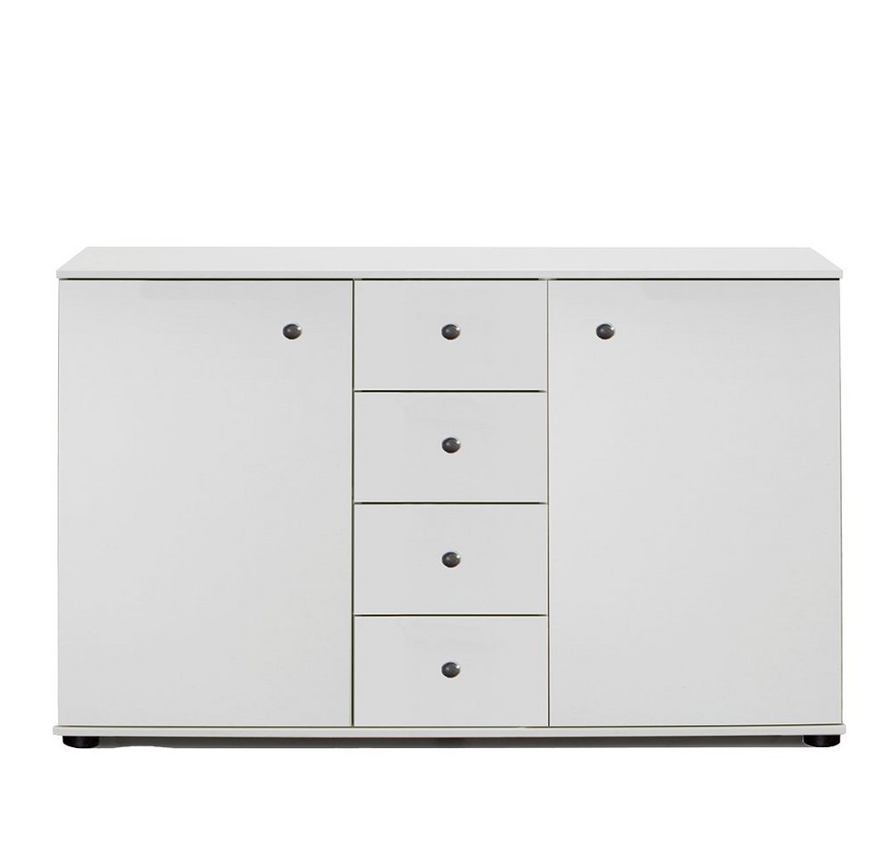 Lomadox Sideboard CROPANI-43, 130cm breit, 2 Türen, 4 Schubladen, weiß von Lomadox