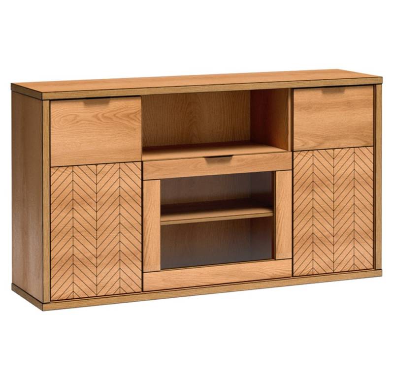Lomadox Sideboard FABRIANO-161, Kommode Anrichte Highboard Schrank Wohnzimmerschrank modern in Eiche von Lomadox