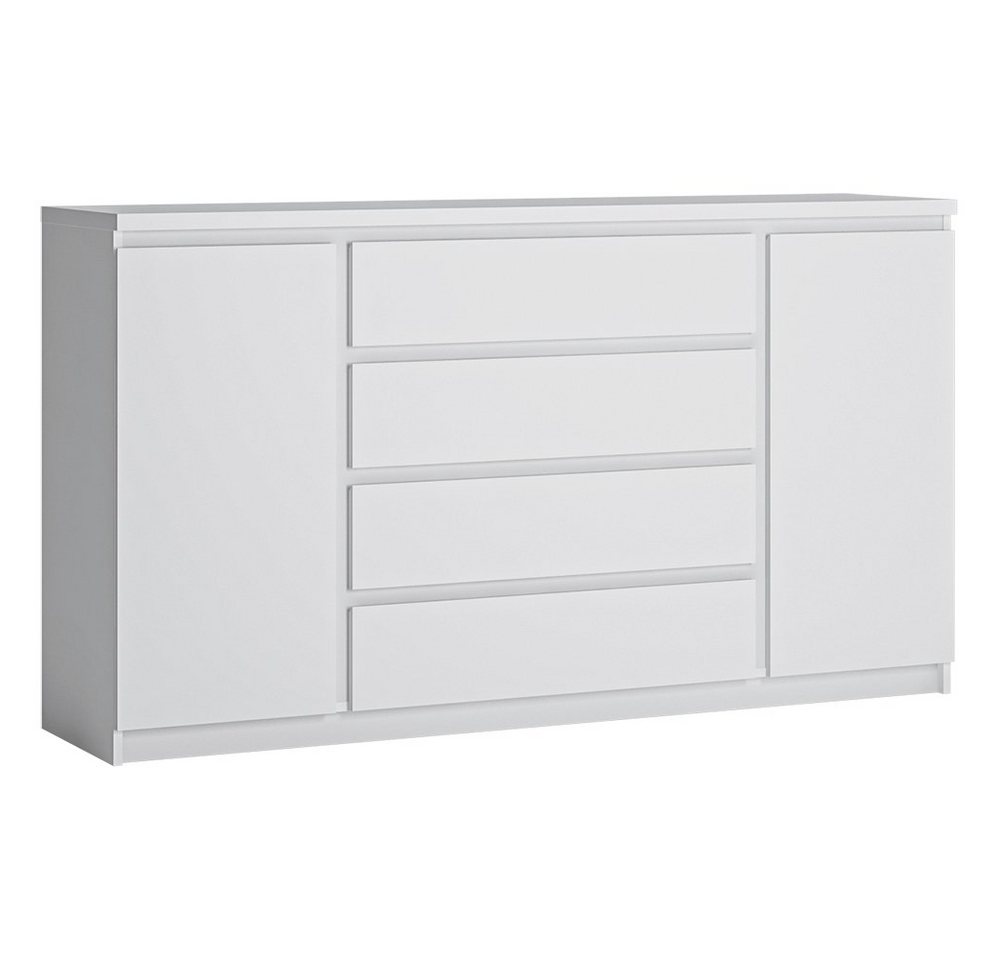 Lomadox Sideboard FORTALEZA-129, in weiß, 2 Türen, 4 Schubladen, B/H/T ca. 165,4/92,9/40 cm von Lomadox