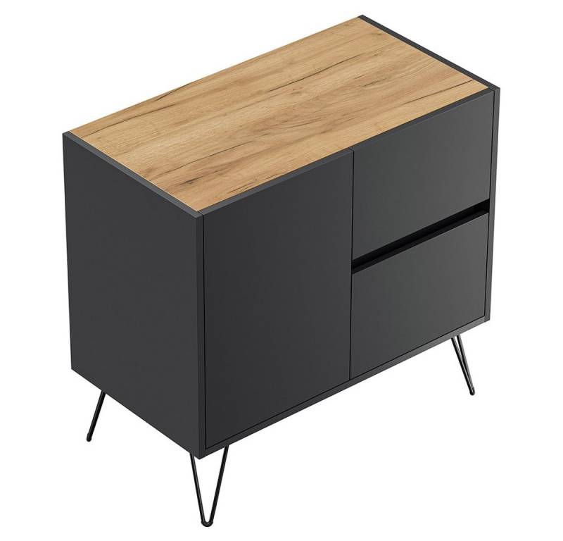 Lomadox Sideboard INDIANAPOLIS-02, 80cm breit, graphit mit Eiche, grifflos Lomadox Sideboard INDIANAPOLIS-02, 80cm breit, graphit mit Eiche, grifflos von Lomadox
