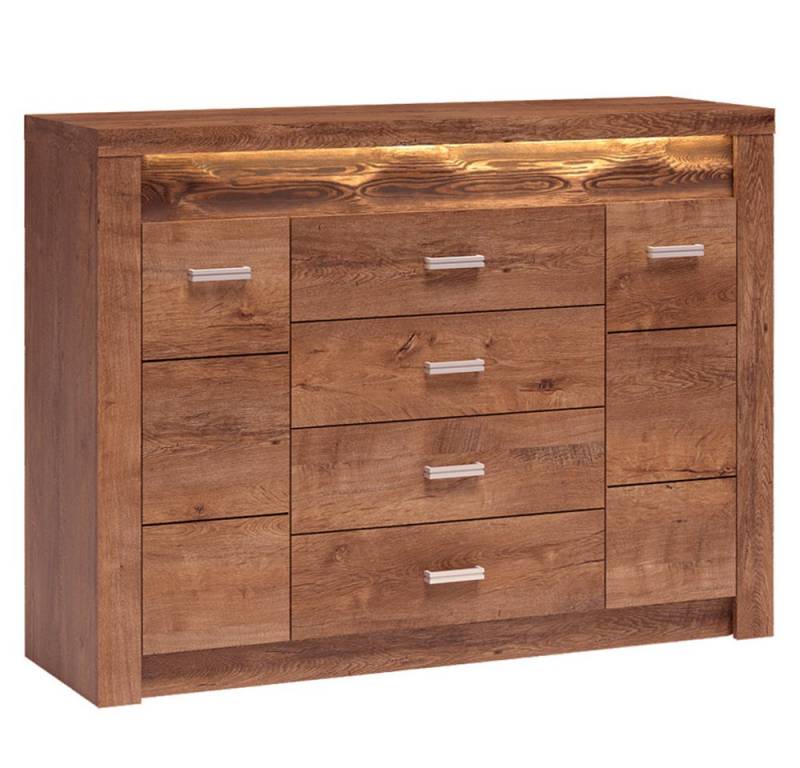 Lomadox Sideboard INGENIO-161, Kommode Anrichte Highboard LED Beleuchtung Wohnzimmerschrank in braun von Lomadox