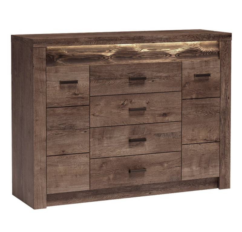 Lomadox Sideboard INGENIO-161, Kommode Anrichte Highboard LED Beleuchtung Wohnzimmerschrank in braun von Lomadox