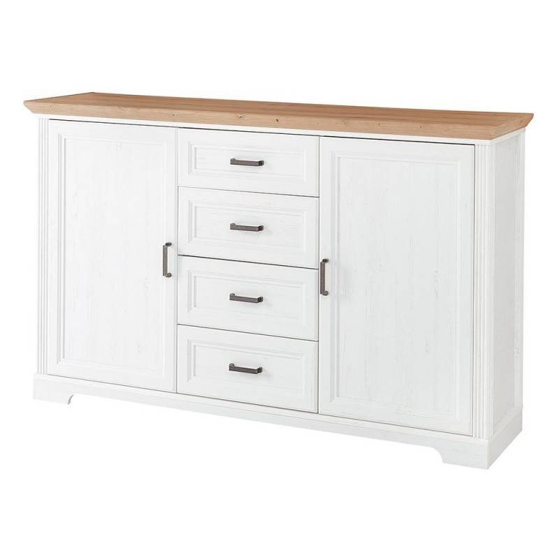 Lomadox Sideboard JÜLICH-36, in Pinie weiß Nb. mit Artisan Eiche Nb. 165/102/41 cm von Lomadox