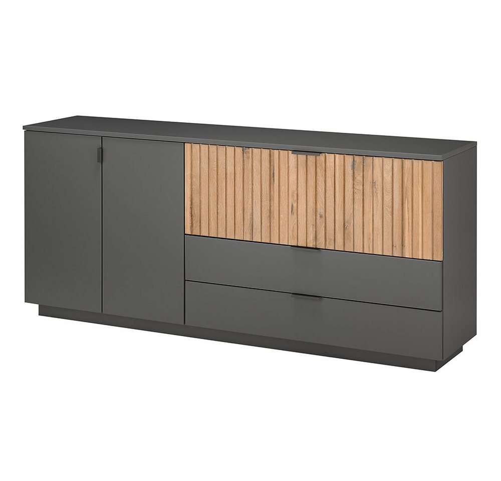 Lomadox Sideboard LUCERA-52, modern in anthrazit Eiche massiv bianco geölt, 192/85/45 cm von Lomadox