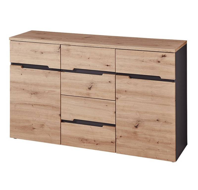 Lomadox Sideboard MANRESA-36, Wohnzimmer in Artisan Eiche Nb. mit Graphit, B/H/T: ca. 135/82/38 cm Lomadox Sideboard MANRESA-36, Wohnzimmer in Artisan Eiche Nb. mit Graphit, B/H/T: ca. 135/82/38 cm von Lomadox