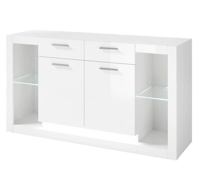 Lomadox Sideboard Mailand-61, Wohnzimmerschrank Anrichte in weiß hochglanz, B/H/T: ca. 150/83/43 cm von Lomadox