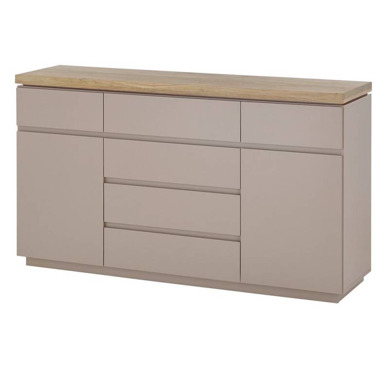 Lomadox Sideboard PALMAS-05, grau Akazie massiv Anrichte Kommode 150x85x40 cm von Lomadox