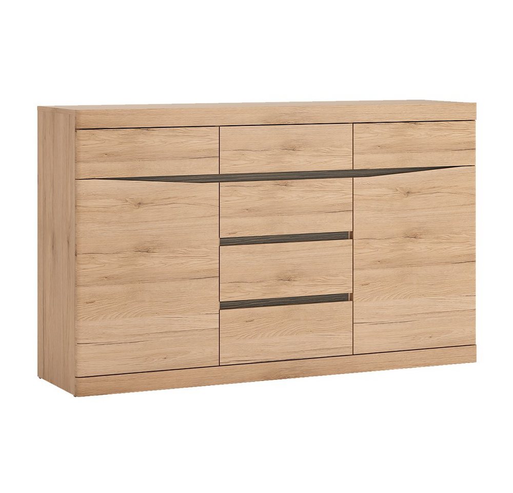 Lomadox Sideboard SANFORD-129, San Remo Eiche hell Nb., 6 Schubkästen, 2 Türen, Softclose von Lomadox