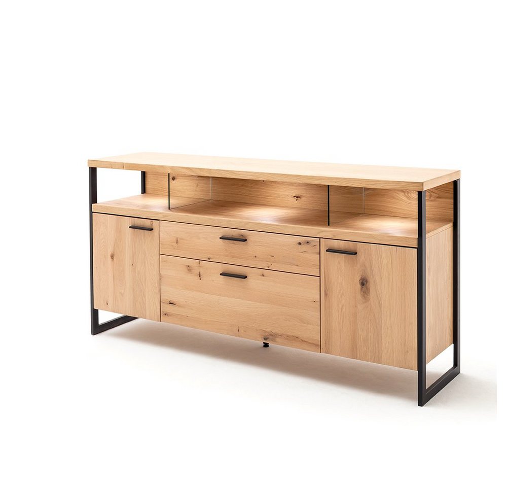 Lomadox Sideboard SOMBOR-05, Anrichte, Massivholz Eiche Bianco geölt, B/H/T 185/92/46 cm von Lomadox