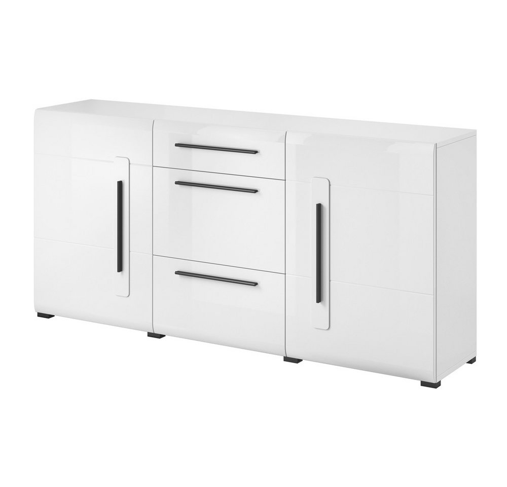 Lomadox Sideboard TURDA-83, Kommode Schrank weiß Hochglanz modern 180x86x39 cm von Lomadox