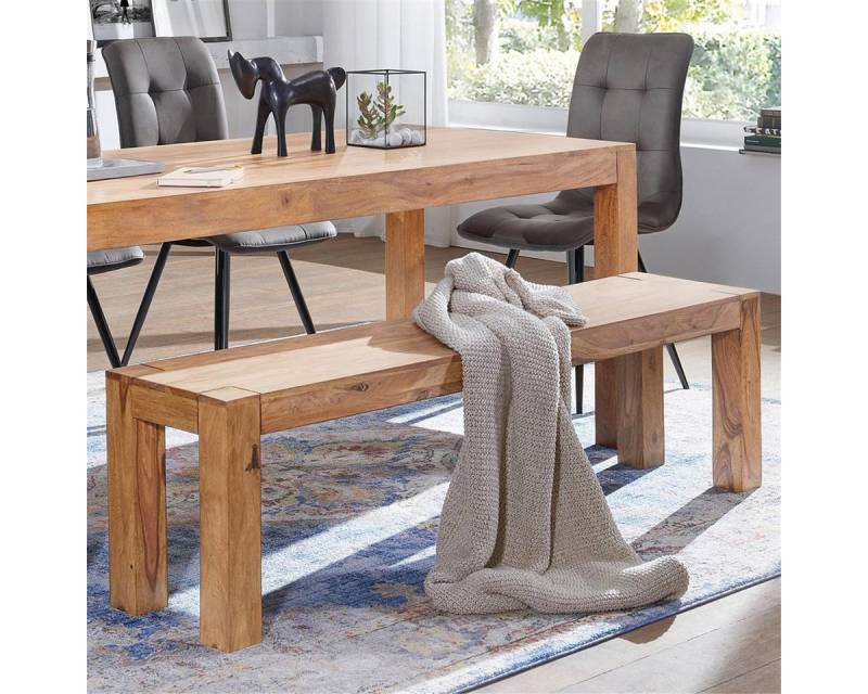 Lomadox Sitzbank, Akazie Holz-Bank Natur-Produkt Küchenbank im Landhaus-Stil 160/45/35cm von Lomadox