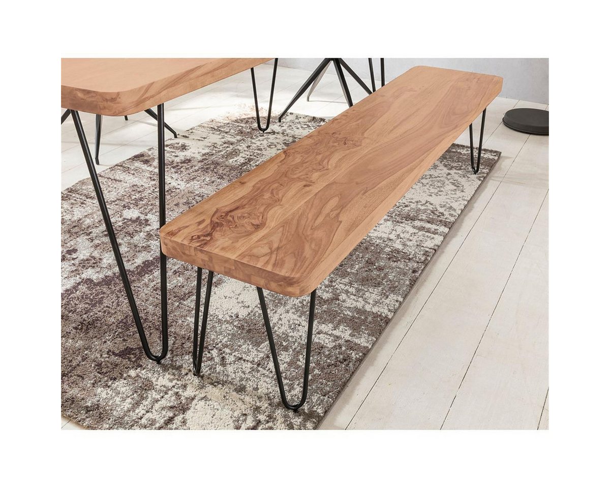 Lomadox Sitzbank, Esszimmer Massiv-Holz Akazie 160x45x40cm Holz-Bank, Natur 160/45/40cm von Lomadox