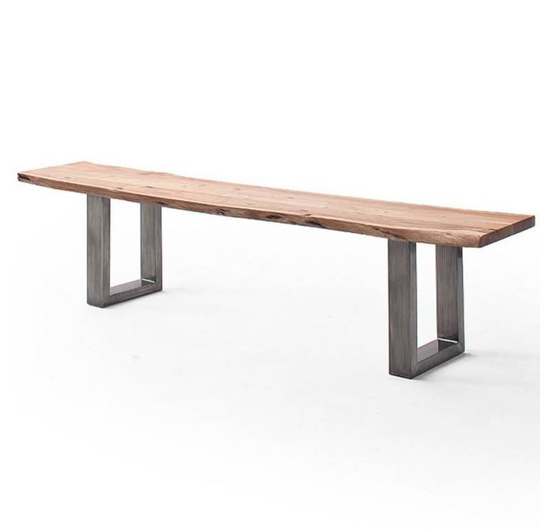 Lomadox Sitzbank COSENZA-06, 200cm, Akazie natur, Massivholz, Metallgestell von Lomadox