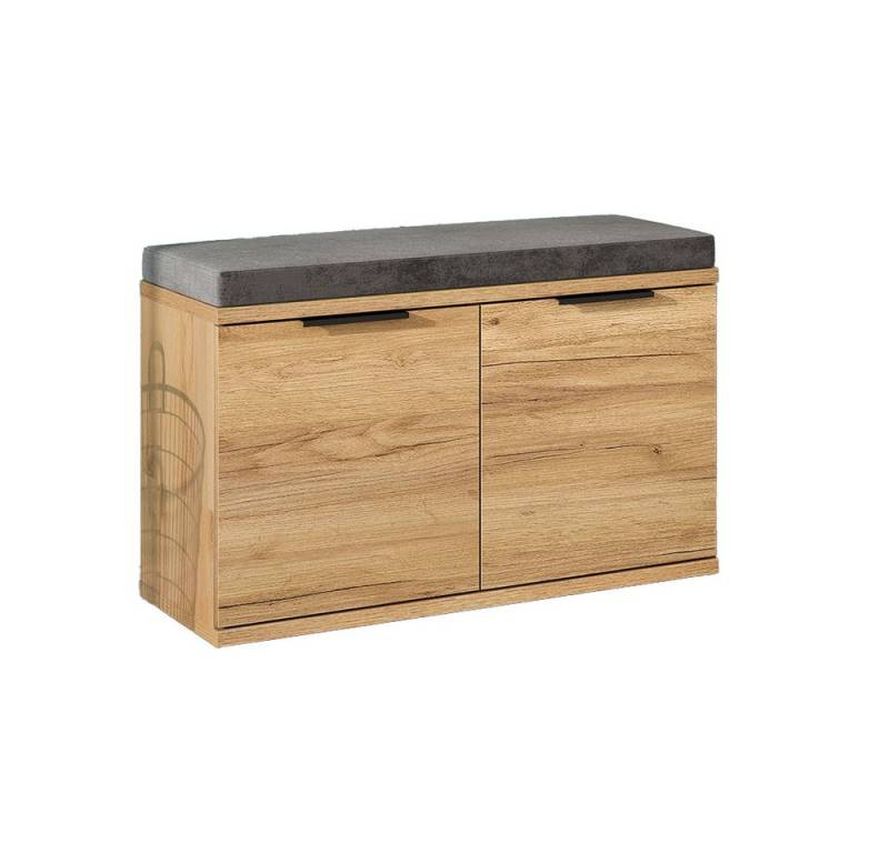 Lomadox Schuhbank RABAT-01, Schuhbank in Navarra Eiche Nb. mit Sitzkissen in anthrazit 75/54/37 cm von Lomadox