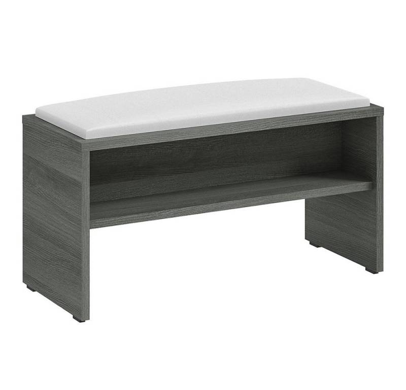Lomadox Sitzbank SOLINGEN-66, Badezimmer Bank graphit 90x48x40 cm, mit Sitzkissen weiß von Lomadox