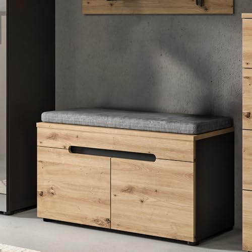 Lomadox Sitzkissen ca. 80 cm breit in grau für Flurbank von Lomadox