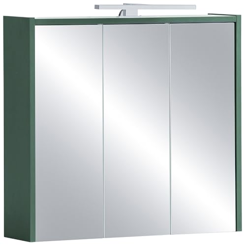 Lomadox Spiegelschrank Badezimmer Spiegel Badezimmerspiegel Kosmetikspiegel modern in grün mit LED-Beleuchtung von Lomadox