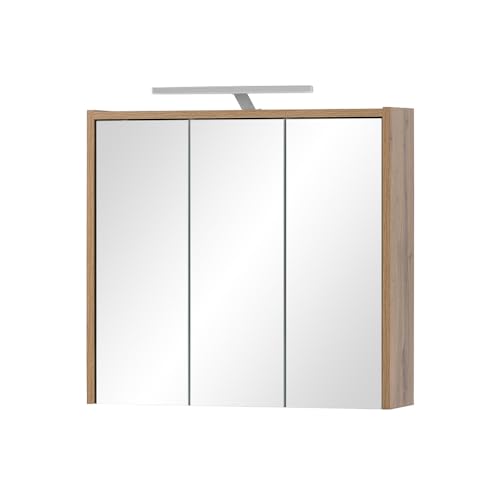 Lomadox Spiegelschrank Badezimmer Wandspiegelschrank mit LED Beleuchtung Bad Spiegel modern Eiche von Lomadox