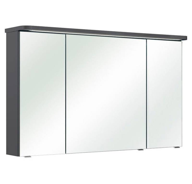 Lomadox Spiegelschrank FES-4005-66 grau mit Steckdose & LED-Kranz - 120/72,2/17cm von Lomadox