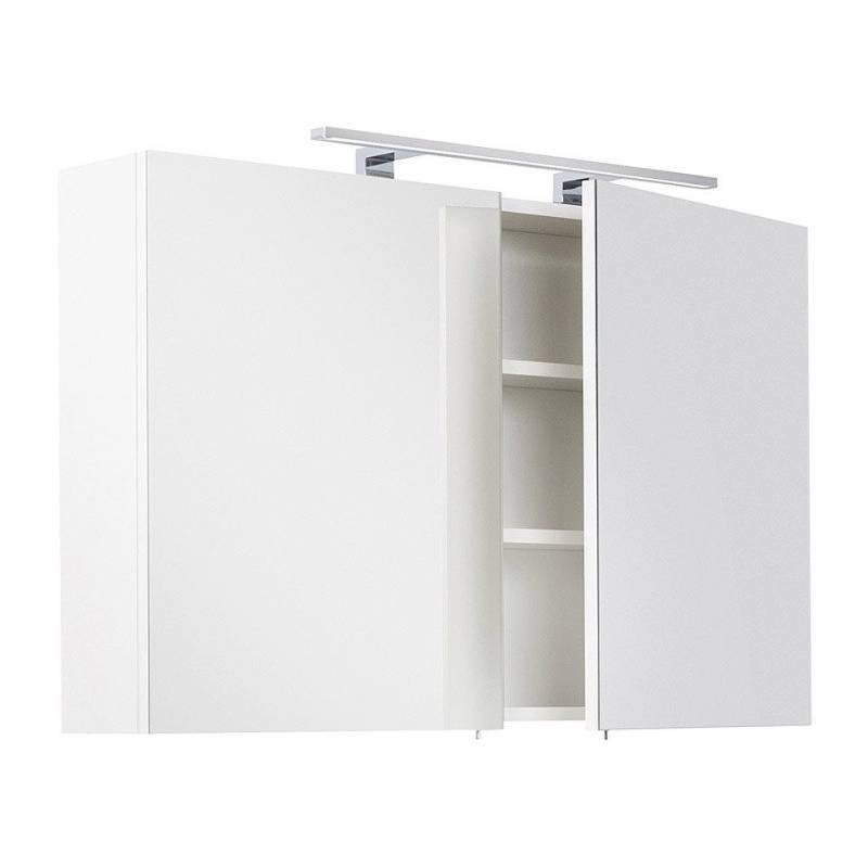 Lomadox Spiegelschrank LAGOS-02 Badmöbel 100cm weiß inkl. LED-Lampe, B x H x T ca. 100 x 62 x 16,6cm von Lomadox