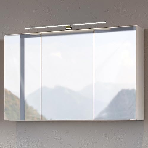 Lomadox Spiegelschrank LED Beleuchtung 100cm Badmöbel weiß B/H/T: 100/64/20cm von Lomadox