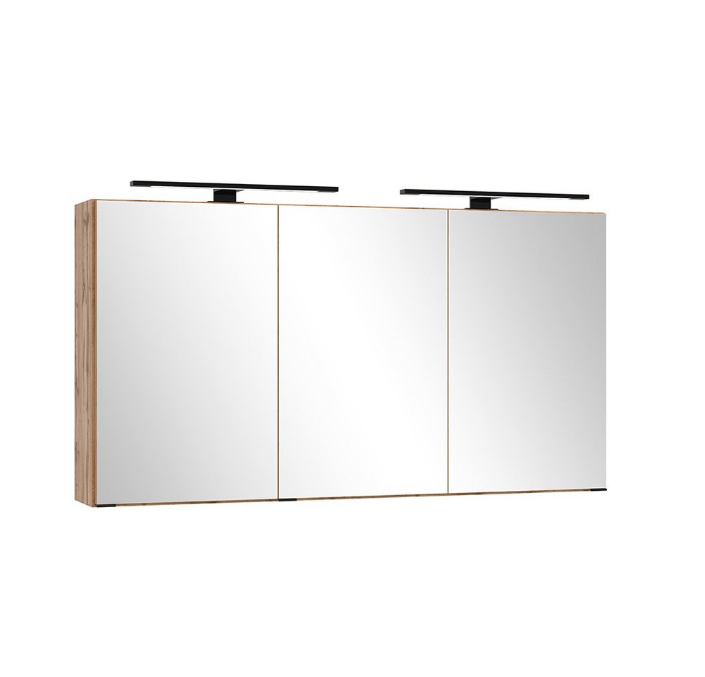 Lomadox Spiegelschrank LIVINGSTON-03 120cm breit, 3D-Funktion, LED-Beleuchtung, Eiche von Lomadox