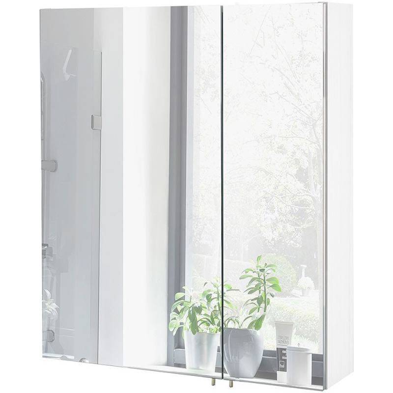 Lomadox Spiegelschrank Lumo Badezimmer Badschrank weiß Glanz grifflos 60x70,7x16 cm von Lomadox