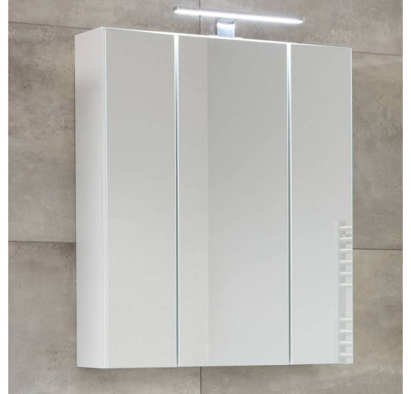 Lomadox Spiegelschrank MANACOR-19 Badezimmer mit LED Beleuchtung in weiß, B/H/T ca. 60/74/18 cm von Lomadox
