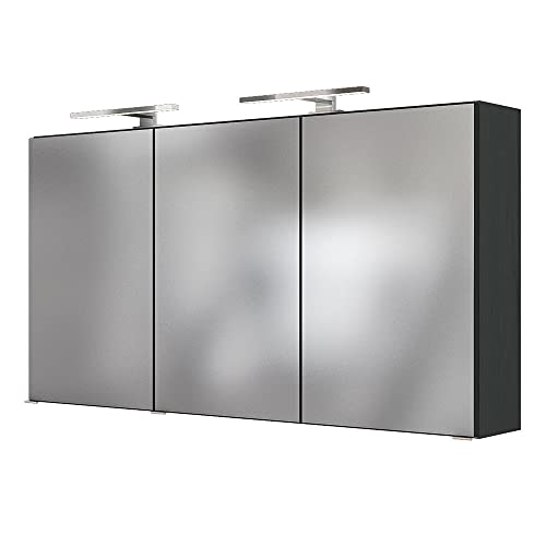 Lomadox Spiegelschrank mit 2X LED-Beleuchtung FLORIDO-03 in Graphit B/H/T 120/64/20 cm von Lomadox