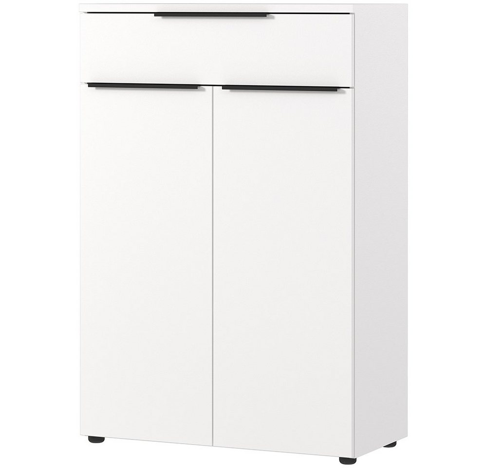 Lomadox Aktenschrank MEMPHIS-01 81cm breit, weiß mit Metallgriffen von Lomadox