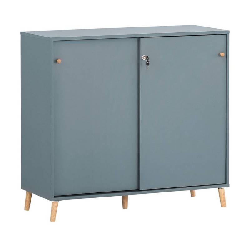 Lomadox Aktenschrank SISAK-80 mit Schloss in blau, B/H/T ca. 100,1/92,6/41 cm von Lomadox