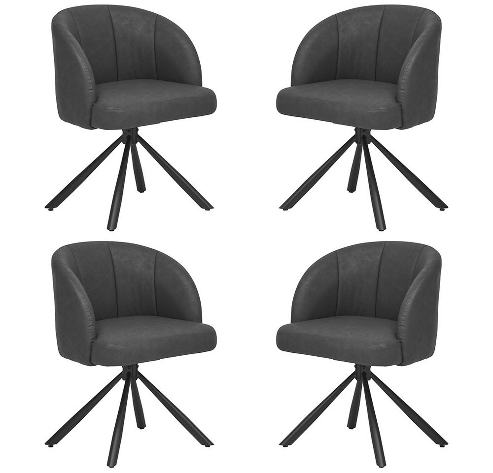 Lomadox Stuhl NEWBURGH-119, 2er Set, 180° drehbar, Textilleder in anthrazit von Lomadox