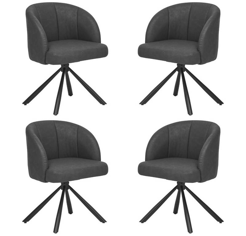 Lomadox Stuhl NEWBURGH-119, 2er Set, 180° drehbar, Textilleder in anthrazit Lomadox Stuhl NEWBURGH-119, 2er Set, 180° drehbar, Textilleder in anthrazit von Lomadox