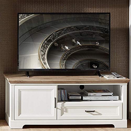 Lomadox TV-Lowboard klein im Landhaus-Design Pinie hell Nb. und Artisan Eiche - Breite: 143cm von Lomadox