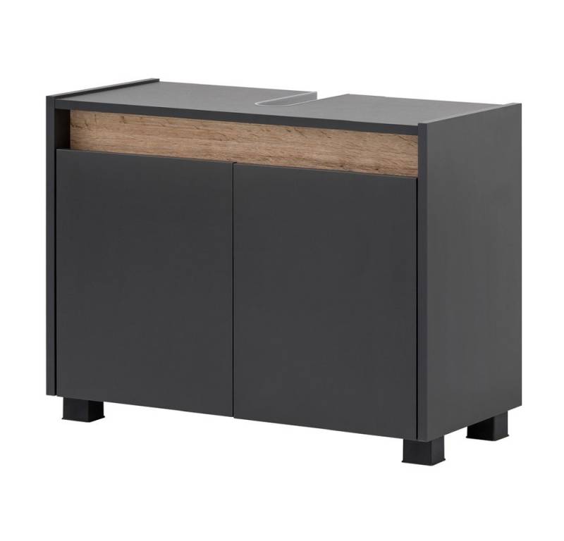 Lomadox Waschbeckenschrank Corato Anthrazit mit Blende in Wildeiche Nb. 80/54,6/33 cm von Lomadox