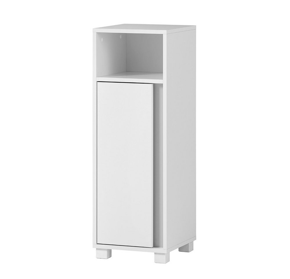 Lomadox Hochschrank DERIO-80 Badmöbel Schrank Unterschrank modern in mattem Weiß von Lomadox